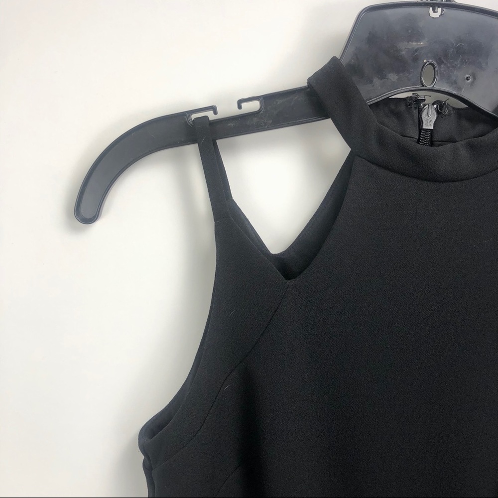TOPSHOP BLACK CREPE RUFFLE ONE SHOULDER DRESS - Picture 7 of 8